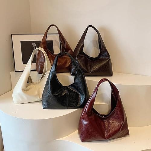 JOLILUNA Burgundy Purse Large Tote Bags for Women Slouchy Hobo Bag Leather Hobo Bags for Women thumbnail 8