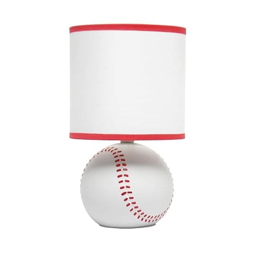 Simple Designs LT2119-BSB 10.7" SportsLite Mini Baseball Table Lamp for Kids Room, Mancave, White and Red thumbnail 7
