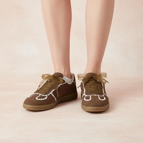 CUSHIONAIRE Belinda Women’s Lace Detail Casual Sneakers – Elegant Ribbon Lace-Up Shoes with Memory Foam thumbnail 6