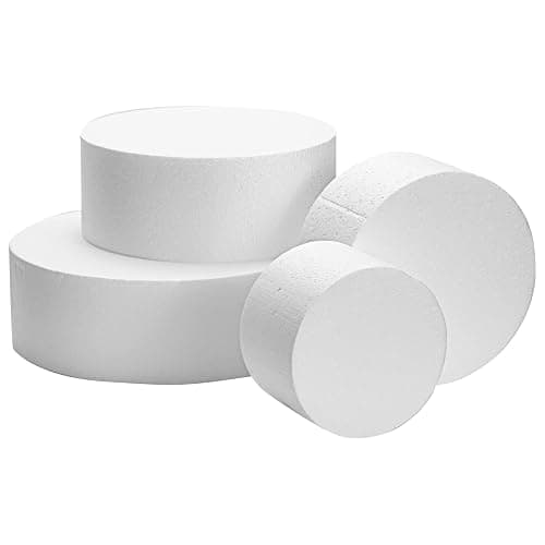 Juvale Round Foam Cake Dummy - Wedding Cake Display Platform - Stackable Tier Stacking Kit - Practice Decorating Supplies - 6", 8", 10" & 12" Tiers, 16" Tall thumbnail 8