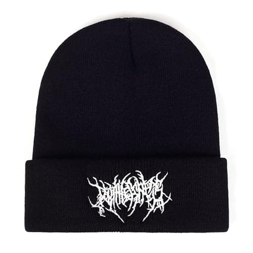 Gothic Beanie Hats for Women Men Grunge Emo Accessories Harajuku Y2k Punk Streetwear Winter Warm Hat Knitted Soft Cap thumbnail 2