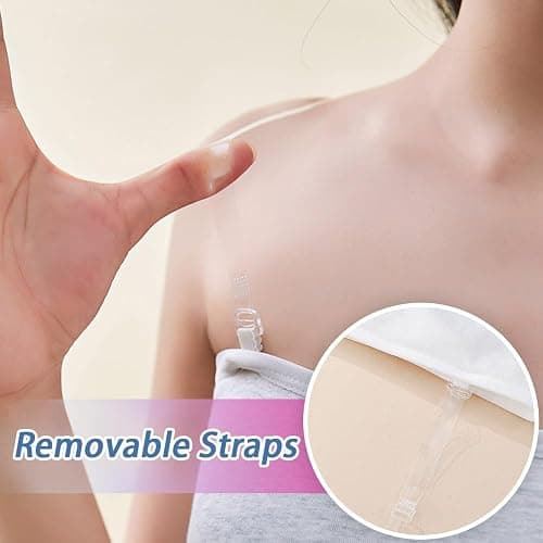 Bysion Bandeau BHS für Mädchen Ohne Bügel Nahtlose Unterwäsche mit Fest Gepolsterte und 3 Unsichtbare Schultergurt Teens Trägerloser Bralette Tube Top für 10-16 Jahre thumbnail 5