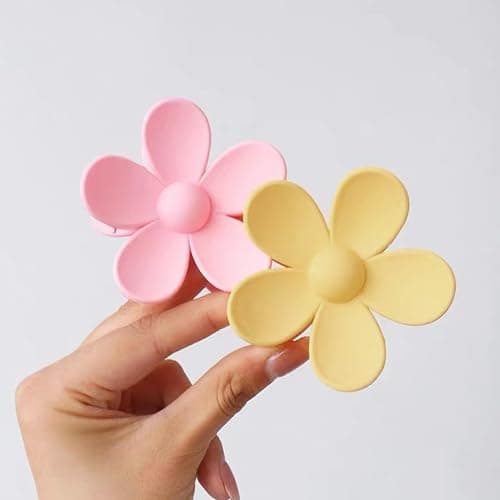 Flower Hair Clips 8PCS, Large Claw Clips for Women Girls Thick Thin Hair, Strong Hold Nonslip Big Dasiy Jaw Clamps Matte Hair Accessories 8 Colors thumbnail 6