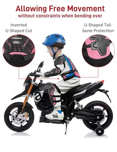 Kids Dirt Bike Gear Armor Vest Suit, Motorcycle Chest Protector with Knee Elbow Pads, Youth Riding Protective Gear for Motocross Cycling Skating Ski Off-Road (Pink) thumbnail 7