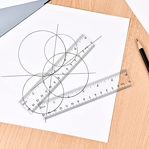 Unjoo Clear Plastic Ruler 6 Inch+12 Inch Straight Ruler, Shatterproof Rulers with Inches and Centimeters for School Classroom, Home, or Office (2pcs) thumbnail 5