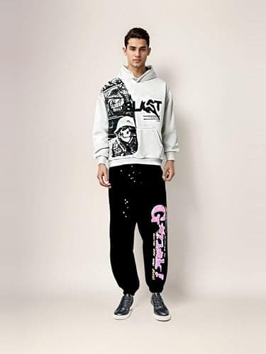 Obenie Retro Y2K Hoodie Gothic Casual Alphabet Blast Print Pattern Skull Fashion Hoodie Men Harajuku Men Clothing thumbnail 4