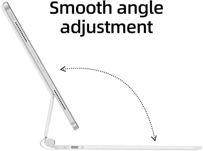 HOU Tastiera iPad Air 13'' (M3 2025/M2 2024) Tastiera iPad Pro 12.9 2021 6a Generazione iPad Pro 12.9 5a/4a/3a Generazione, Design Magnetico Flottante, Trackpad,Tastiera Retroilluminata Bianco thumbnail 3