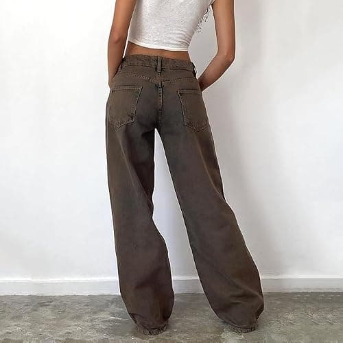 Low Rise Baggy Jeans for Women y2k Straight Wide Leg Boyfriend Streetwear Loose fit Jeans 2025 Fall Casual Denim Pants thumbnail 3