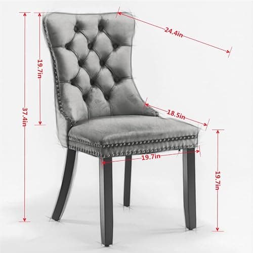 Beuiosda Pink Dining Chairs Set of 2 -Modern Velvet Upholstered Dining Chair with Ergonomic Tufted Backrest and Solid Wood Legs, Easy Assembly for Kitchen, Dining Room, Living Room, Restaurant thumbnail 2
