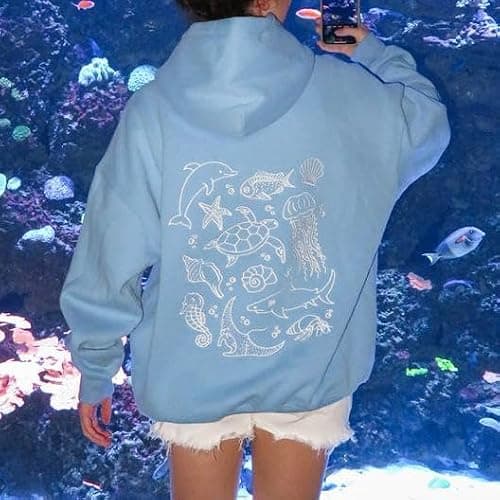 Sastianaen Cute Graphic Hoodies for Teen Girls Y2k Oversized Print Hoodie Vintage Preppy Pullover Sweatshirt thumbnail 3