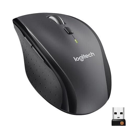 Logitech M705 Marathon Wireless Mouse, Gaming Mouse Wireless, 2.4 GHz USB-A Receiver, 5-Programmable Buttons, 3-Year Battery, PC, Mac, Laptop, Chromebook - Black - Image 1