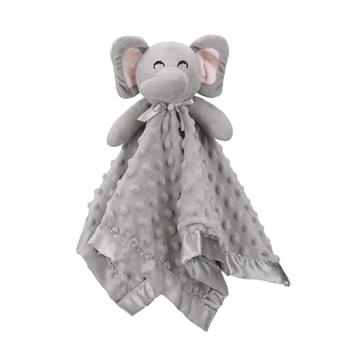 Pro Goleem Elephant Security Blanket, Soft Lovey Unisex Lovie Baby Gifts for Boys and Girls Snuggle Toy Stuffed Animal Newborn Essentials and Items Grey 16 Inch - Image 1