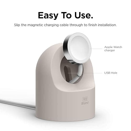elago W2 Charger Stand Compatible with Apple Watch Series Ultra3/Ultra2/Ultra/11/10/9/8/7/6/5/4/3/2/1/SE3/SE2/SE1 (49mm, 46mm, 45mm, 44mm, 42mm, 41mm, 40mm, 38mm) thumbnail 3