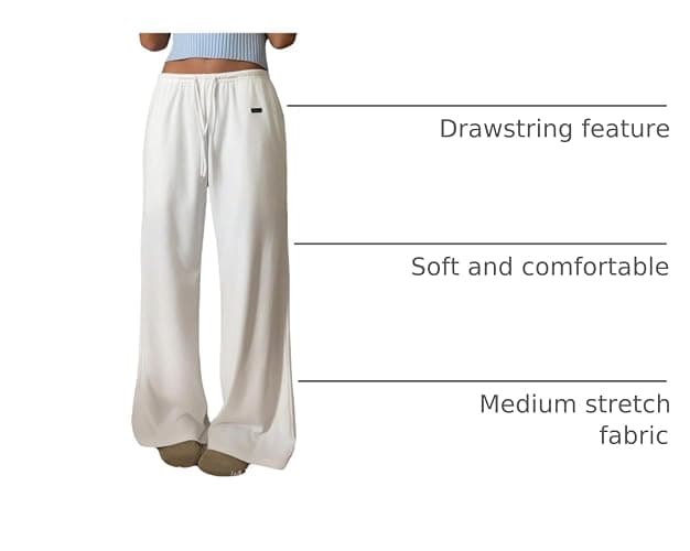SOLY HUX Women's Drawstring Sweatpants Low Rise Baggy Wide Leg Pants with Pockets thumbnail 4