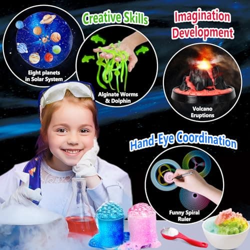 UNGLINGA 250+ Science Experiments Kits for Kids, Boys Girls Toys Birthday Gifts Ideas, Chemistry Set, S.T.E.M Educational Project, Volcano Scientist Kit thumbnail 6