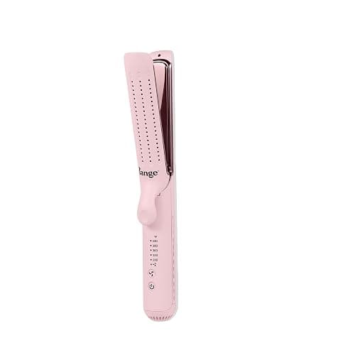 L'ANGE HAIR Le Duo Edge 360° Airflow Titanium Styler Blush | 2-in-1 Flat Iron Straightener & Curling Iron | 1” Wide Titanium Plates with Rounded Corners & Softly Beveled Edges (Blush) - Image 1