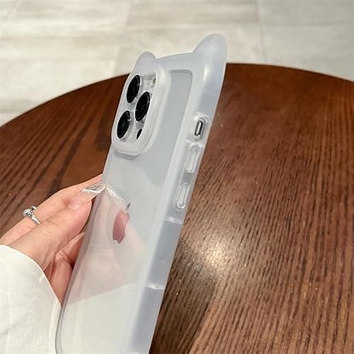 Sunswim Compatible with iPhone 14 Pro Max Case Cute Kawaii 3D Cat Ears Girls Women Clear Flexible Soft TPU Transparent Shockproof Protective Phone Case Cover for iPhone 14 Pro Max-Clear thumbnail 5