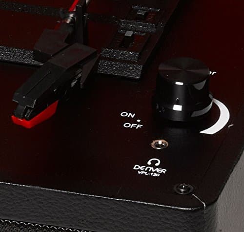 Denver VPL-120B Kofferplattenspieler Schwarz – Retro Plattenspieler mit Lautsprecher, USB Vinyl Player zum Digitalisieren, Auto-Stopp, Schallplattenspieler Vintage mit RCA-Ausgang thumbnail 7