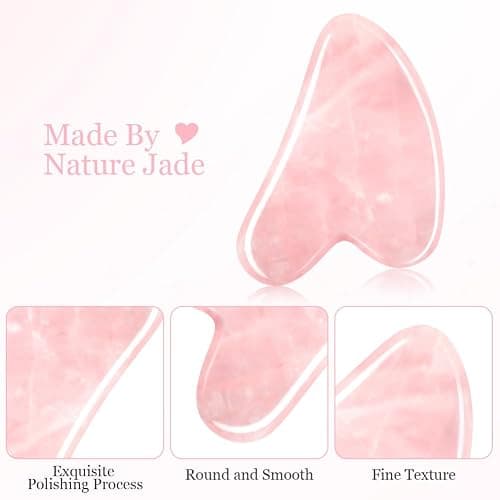 URAQT Jade Gua Sha Massage Board, Face Scraping Massager, Anti Aging Beauty Tool for Face, Eye, Neck (Pink Love Heart) thumbnail 6