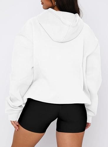 onlypuff Women Hoodies Casual Pullover Long Sleeve Sweatshirt Kangaroo Pocket Drop Shoulder Sweater thumbnail 4