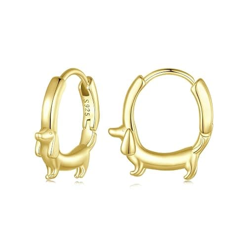 MUNDELL 925 Sterling Silver Dachshund Turtle Hoop Earrings for Women Green Zircon Eyes Snake Ear Buckles Statement Fine Jewelry - Image 1