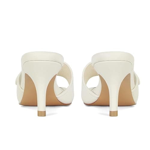 Dsevht Black Kitten Heel Sandals Stiletto Low Heels Slip On Slides Mule Sandal Square Open Toe Dress Shoes for Women thumbnail 8