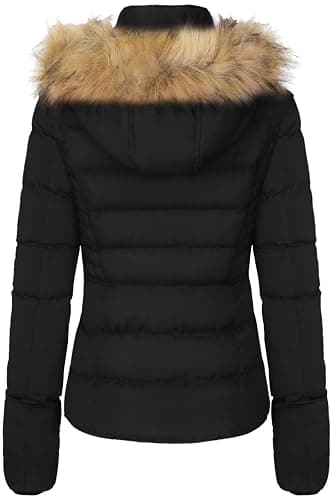BodiLove Women's Fur Hooded Thickened Jacket with Fleece Lining thumbnail 2