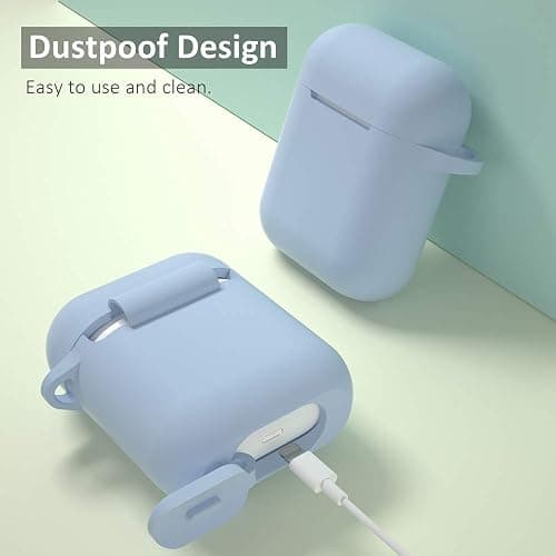 SATLITOG Silicone Case Compatible with Apple AirPods 1&2 Wireless and Wired Charging Case(Front LED Visible),Denim Blue thumbnail 4