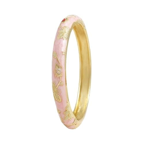 Gracayfr Vintage Flower Bangle Chinoiserie Cloisonne Bracelet Summer Elegant Vibrant Ethnic Jewelry Gifts For Women Best Friend Mom Sister - Image 1