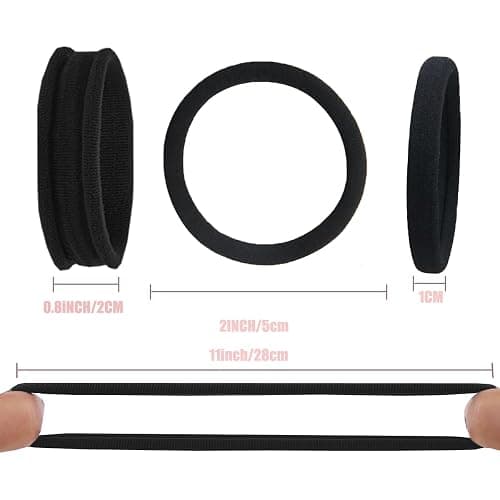 Vrose Flosi 20pcs Thick Seamless Hair Ties for Curly Heavy and Long Hair - Hair Elastics for Women Men Girls Big Pony tails Holders Updos & Braids For All Hair Types No Damage No Tangle & No Breakage thumbnail 2