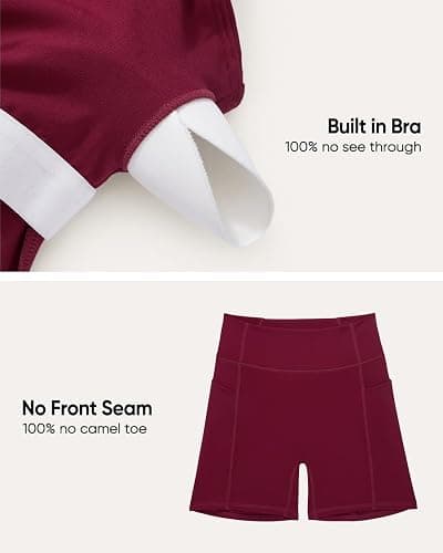 OMKAGI Workout Sets for Women Cute Spaghetti Strap Tank Tops Booty Shorts Outfits with Pockets thumbnail 4