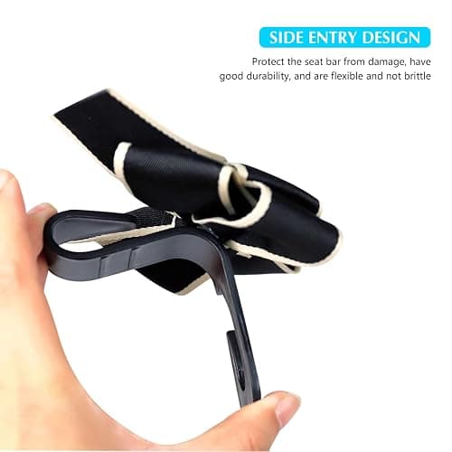 Mandark 2PCS Car Seat Headrest Hooks, Cute Bow Vehicle Hooks for Purses and Bags, Automotive Purse Hook Hanger Interior Decoration Accessories, Universal for SUV, Sedan, Truck (Black Line) thumbnail 3