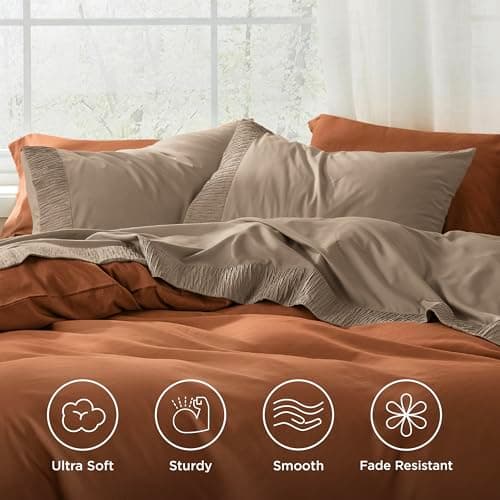 Bedsure Queen Sheet Set - 4 Pieces Soft Queen Size Sheets - Breathable & Cooling - Hotel Luxury - Easy Care Polyester Microfiber Bedding for Kids, Women, Men, Light Khaki thumbnail 3