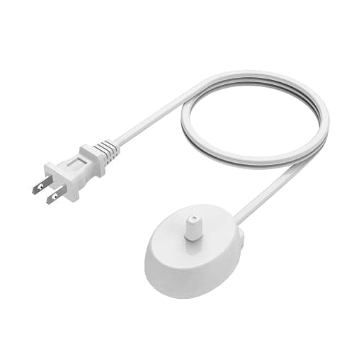 LAP POW Replacement Charger Compatible with Oral B Electric Toothbrush Series 3 4 5 6 Pro 1000/3000/5000, Inductive Charging Base Portable Waterproof Power Cord Environmental ABS, Model XT-3757 White - Image 1
