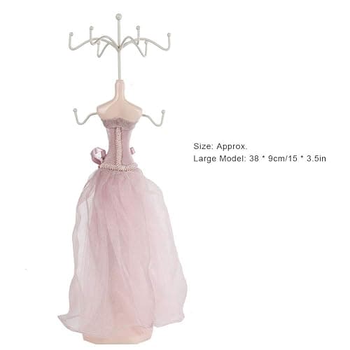 ZJchao Jewelry Display Stand, Model Dress High-Heeled Shoes Earring Necklace Ring Jewelry Holder Rack Bracelet Organizer Decor Tower Women(Large) thumbnail 4
