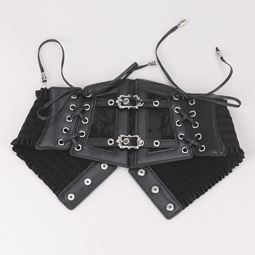Oyccen Punk Elastic Waist Belt for Women Lace Up Dress Belts Ladies Wide Waistband Corset thumbnail 2