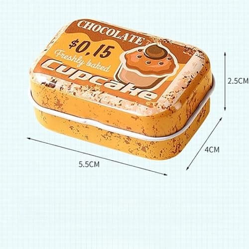 werdecade 8Pcs Mini Flower Tin Trinket Jewelry Organizer Storage Box Decorative Boxes Small Metal Tins with Hinged Lids Portable Box Containers Small Storage Kit (Vintage Dessert) thumbnail 3