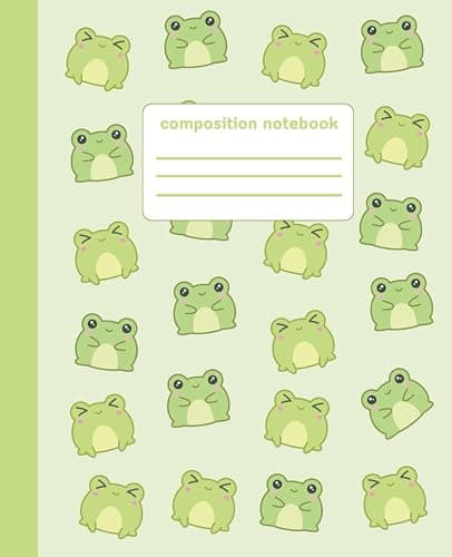 Cute Frog Composition Notebook: Hyper-cute Japanese Aesthetic Journal for Kids & Teens | Cottagecore College Ruled Diary - Image 1