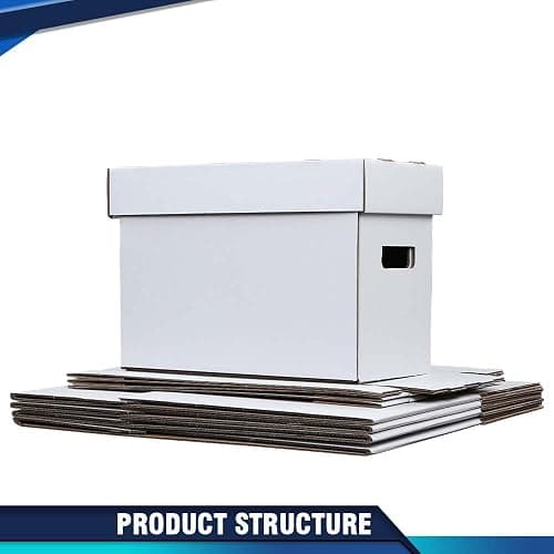 PIT66 5 Pcs Comic Book Storage Boxes, Holds 150-175 Comics Each, Collapsible, Stackable, Moistureproof, White, 15.83"L x 11.42"W x 7.87"H thumbnail 3