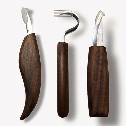 10Pcs Wood Carving Kit, Beginner Set With Resistant Gloves, Spoon & Whittling Knife, Sandpaper for Woodworking thumbnail 5