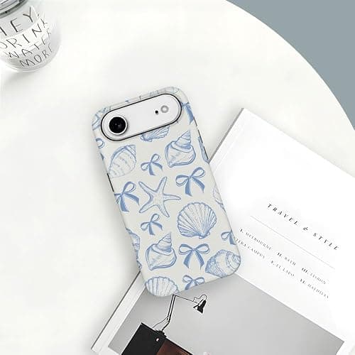 DAIZAG Case Compatible with iPhone 17 Air,Fit Shockproof Cover for Women Girls,Blue Seashell Bow thumbnail 6