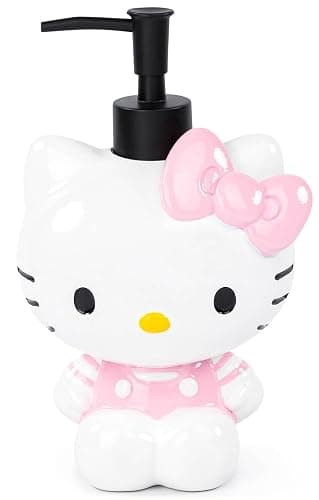 Jay Franco Hello Kitty Soap Dispenser - Pink & White Bathroom Accessory - Resin Lotion Pump - Image 1