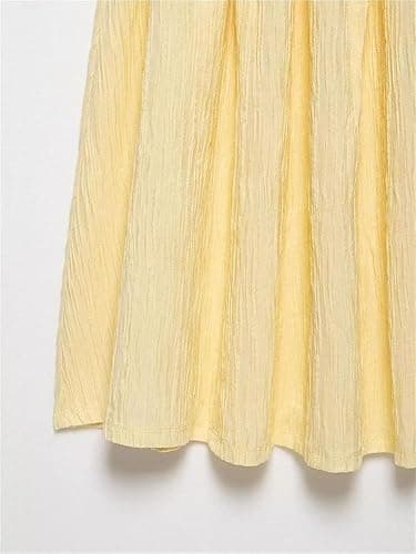 UHKOIXDFGQA Open Back Textured Midi Dress Square Neck Straps Sleeveless Casual Summer Skirt for Women Elegant Slim Fit Outfit thumbnail 3