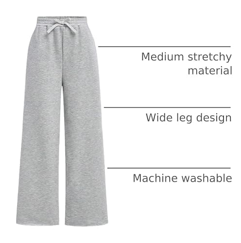 RoseSeek Girl's 2 Pack Sweatpants Elastic Waist Wide Straight Leg Pants High Waisted Casual Baggy Jogger Pants thumbnail 4