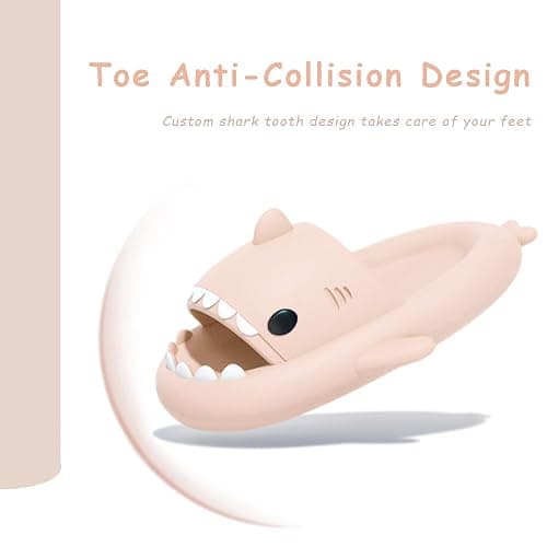 rosyclo Shark Slides for Women and Men, Cute Shark Slippers Adult Youth Cloudy Summer Soft Lightweight Anti-Slip Thick Sole Beach House Cloud Cushioned Shower Slide Sandals Indoor Outdoor thumbnail 5