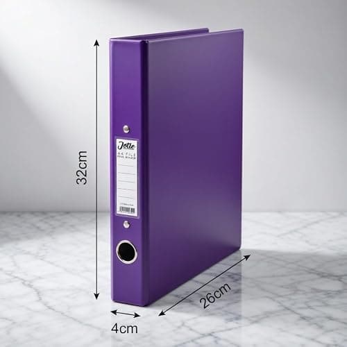 Jotie A4 Ring Binder Folder, Durable 2 Ring A4 Binder for Files & Documents, 40mm Spine, 250 Sheet Capacity, Thumb Hole & Spine Label, Office School File Storage, Purple, Pack of 1 thumbnail 6