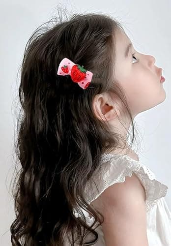 AACKS 4Pcs Little Girls Strawberry Hair Bows Toddler Strawberry Hairpins Strawberry Hair Accessories Strawberry Hair Snap Barrettes thumbnail 3