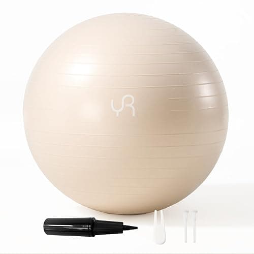 YR Exercise Ball 65cm/75cm for Stability, Pregnancy, Workout & Physical Therapy - White - Image 1