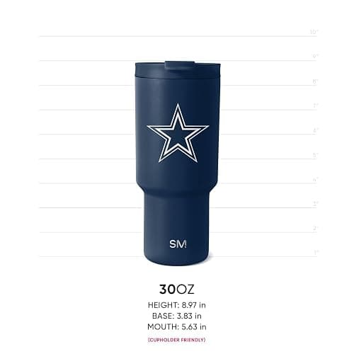 Simple Modern Denver Broncos Tumbler with Flip Lid, Straw 30oz | NFL | Officially Licensed Broncos Insulated Stainless Steel Tumbler, Travel Coffee Mug Cup | Gifts for Men | Trek thumbnail 5