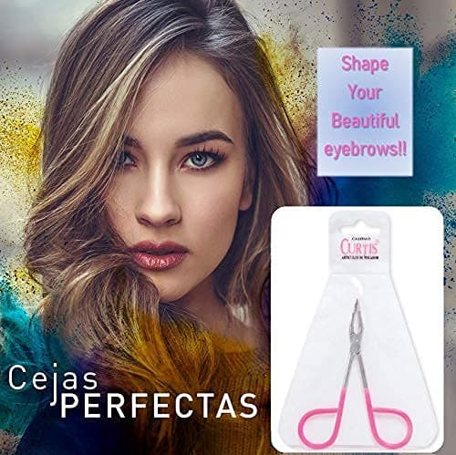 Curtis PROFESSIONAL Salon TWEEZERS with Easy Scissor Handle, CASE Included; The BEST PRECISION EYEBROW TWEEZERS Men/Women; Tools for Facial Hair, Ingrown Hair, Blackhead; Pink & Silver EASY TO HOLD thumbnail 7